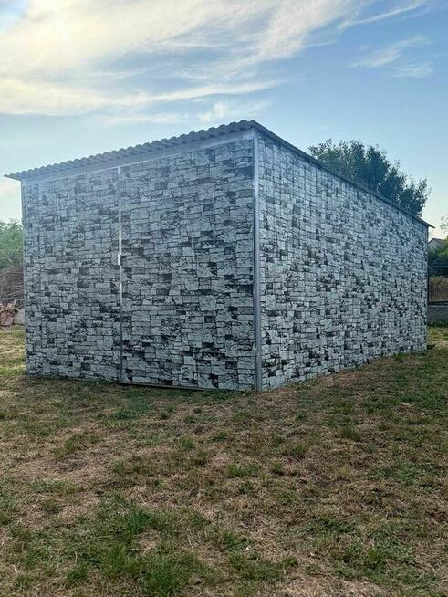 Garaż blaszany 3x5 imitacja kamień