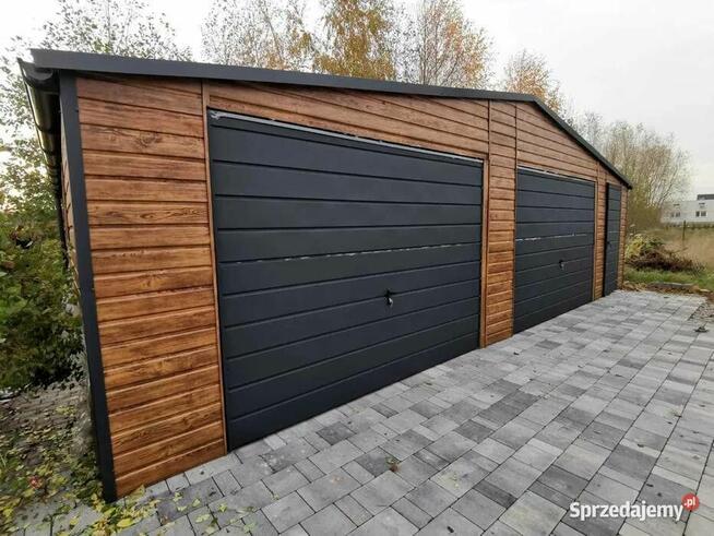 Garaż blaszany 9x6 drewnopodobny dwustanowiskowy