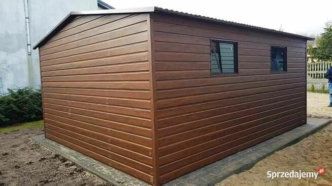 Garaż blaszany 4x6 drewnopodobny