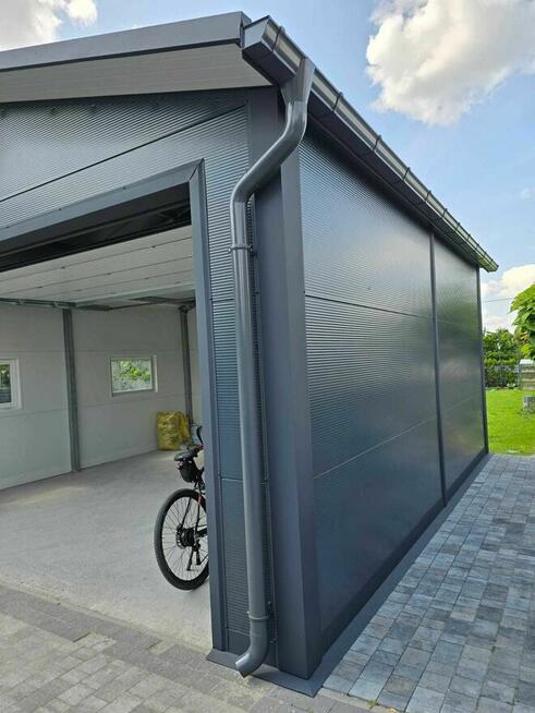 Garaż 4x6 z płyty warstwowej brama segmentowa ocieplany