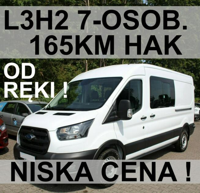 Ford Transit L3H2 165KM Drzwi Lewe Hak Bi-ksenony 7-os.  Niska Cena  Od ręki !!