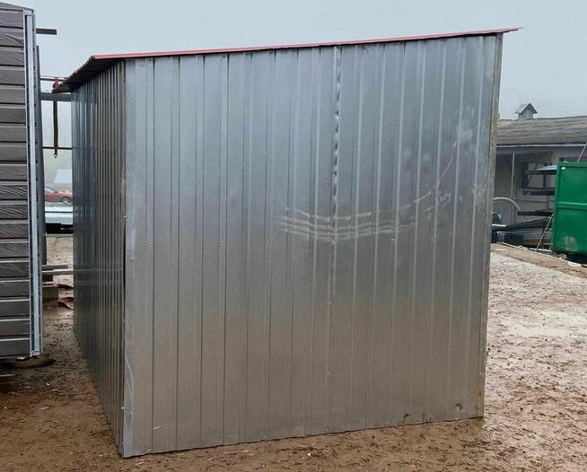 Garaż blaszany 3x3 2 gatunek jednospadowy brama dwuskrzydłowa