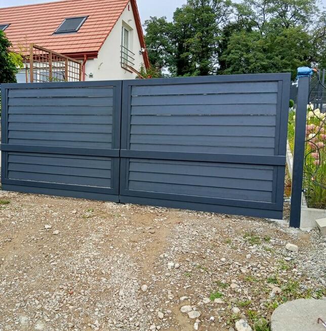 Brama dwuskrzydłowa Żaluzjowa Model ENZO 400x150 cm Antracyt