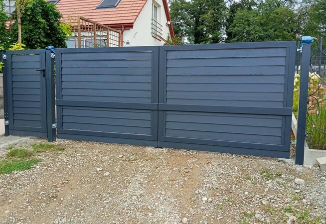 Brama dwuskrzydłowa Żaluzjowa Model ENZO 400x150 cm Antracyt