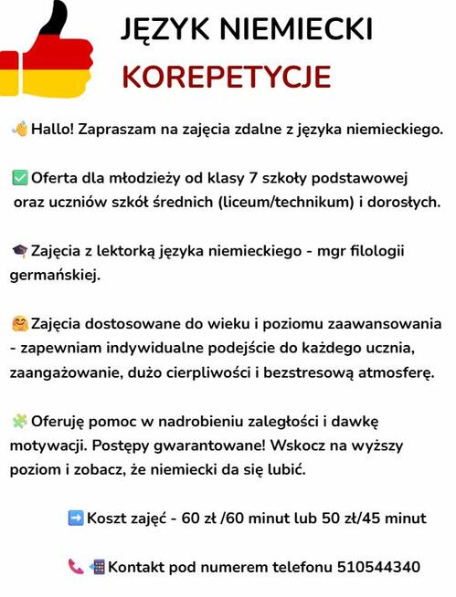 Korepetycje z języka niemieckiego zdalne korepetycje niemiec