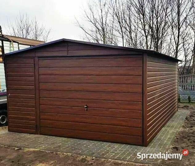 Garaż blaszany 4x6 drewnopodobny