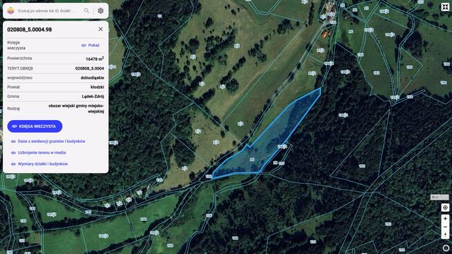 Działka o powierzchni 1,65 ha w miejscowości Lutynia