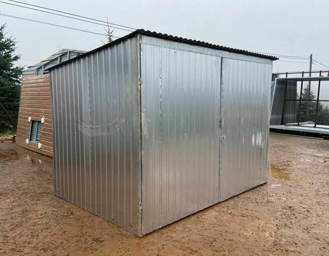 Garaż blaszany 3x3 2 gatunek jednospadowy brama dwuskrzydłowa