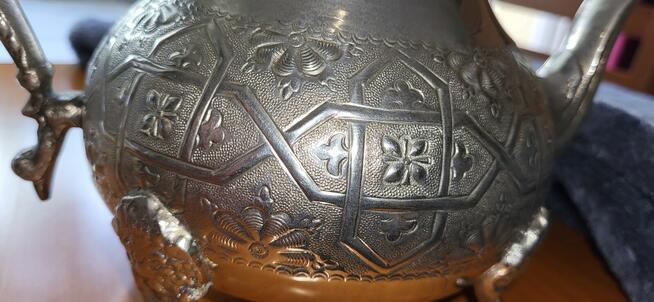 Platerowany srebrem czajnik marokański