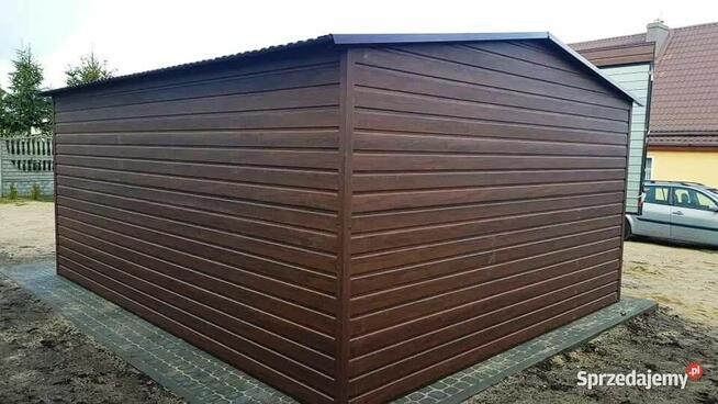 Garaż blaszany 4x6 drewnopodobny