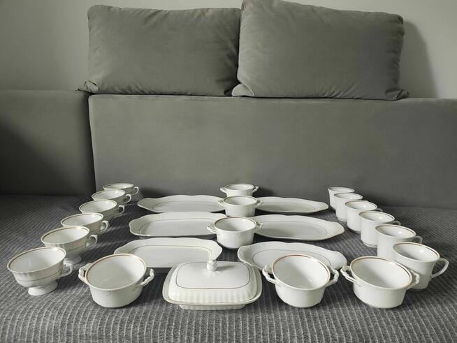 Zastawa Stołowa Filizanki Talerz Chodzież Serwis z porcelany