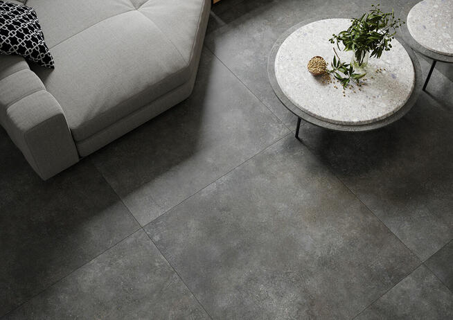 Płytki łazienkowe 80x80 imitujące beton Modern Grafit gat.1