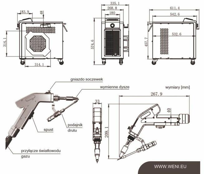 Spawarka zgrzewarka laserowa palnik fiber 2000W -4w1- Promo!