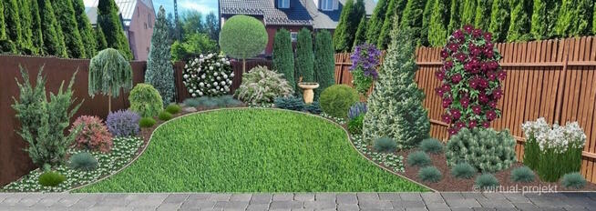 Projekt ogrodu rabaty tarasu oczka wodnego