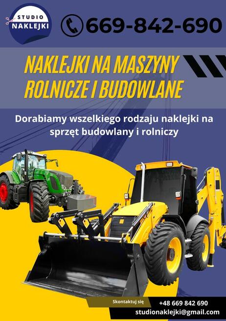 Dorabianie naklejek na maszyny budowlane rolnicze