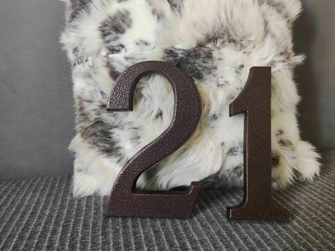 Cyfra Numer Na Budynek Dom Mieszkanie Drzwi Brązowy 21 12
