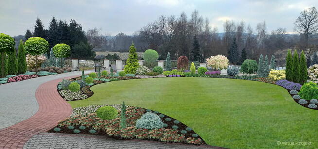 Projekt ogrodu rabaty tarasu oczka wodnego