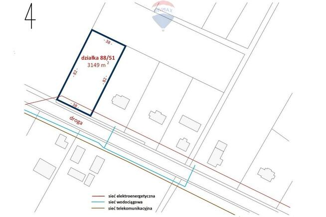 Działka rolno-budowlana 3149m2, Łaziska