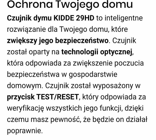 Czujnik dymu optyczny Kidde