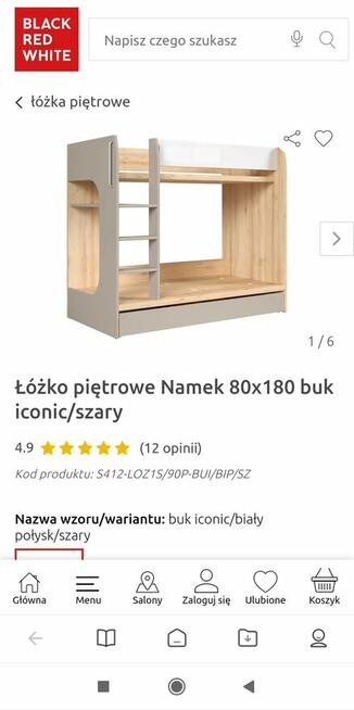 Łóżko piętrowe Blec Red White