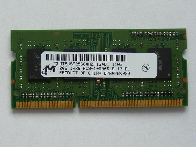 Pamięć RAM 2 GB DDR3 SO-DIMM 1066 MHz