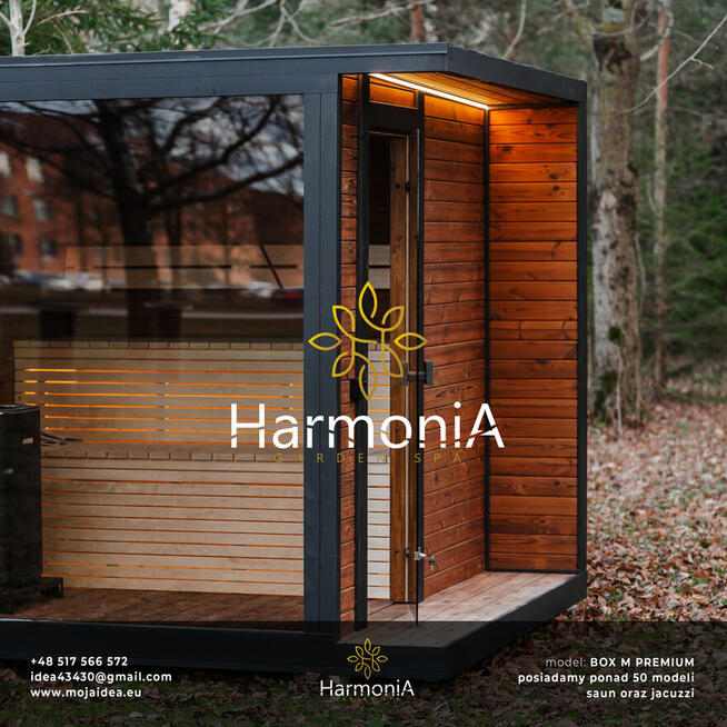 sauna kwadratowa, OKAZJA, fullglass, PREMIUM, ekspozycja, pr