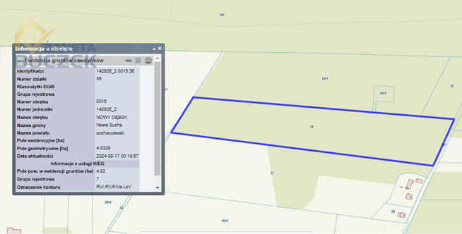 Działka rolna Nowy Dębsk gm. Nowa Sucha,