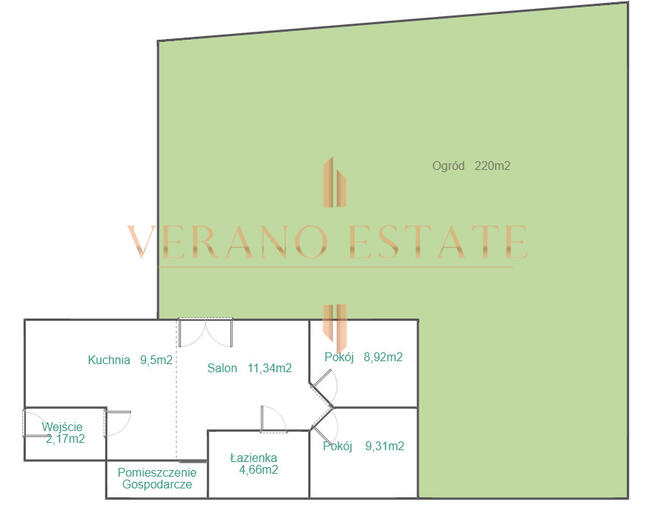Bezczynszowe mieszkanie 3 pokoje 50 m² + ogród