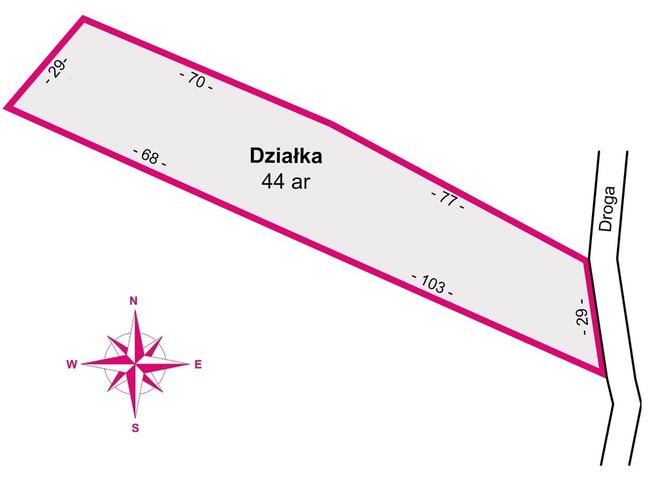 Działka 44 ary przy lesie w Grabówce