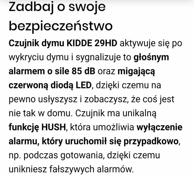 Czujnik dymu optyczny Kidde