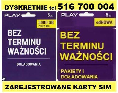 Zarejestrowane karty SIM Play REJESTRACJA ONLINE Łódź eSIM