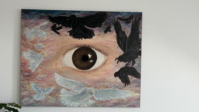 „Między światłem a cieniem” obraz olejny 100×80 cm