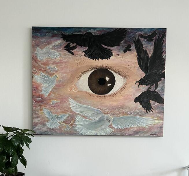 „Między światłem a cieniem” obraz olejny 100×80 cm