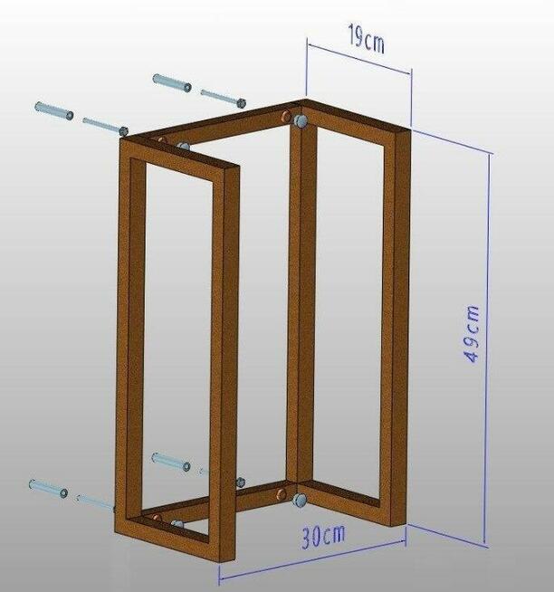 Wieszak na ręczniki łazienkowy loft industrial reling