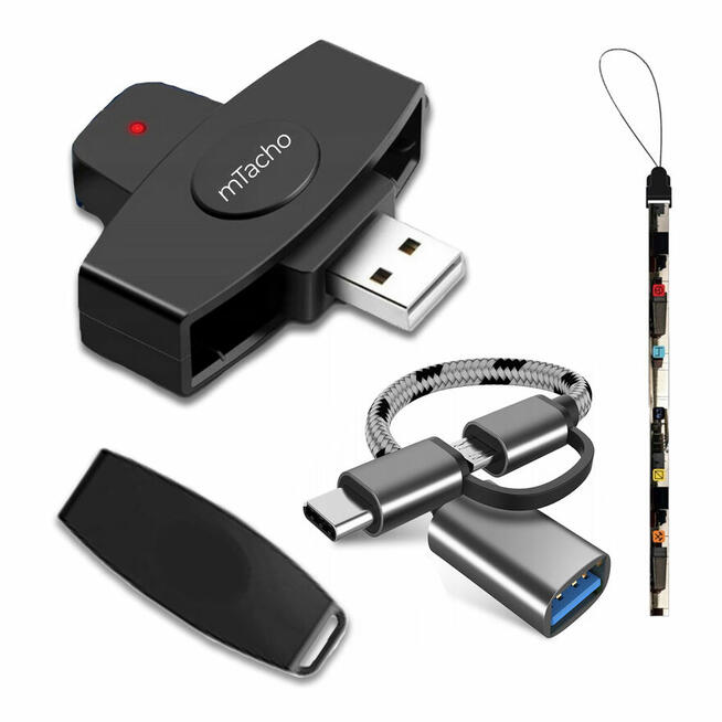 Czytnik Kart Kierowców-Micro USB+Adapter na USB-C