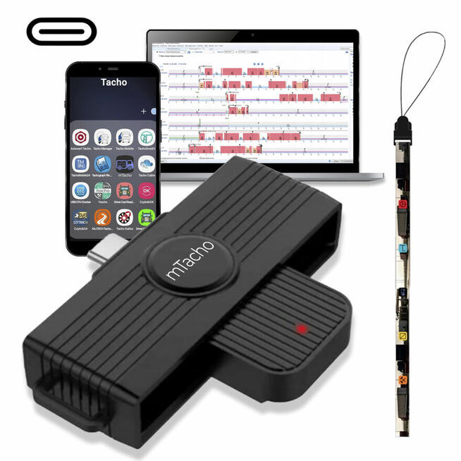 Czytnik Kart Kierowców-Micro USB+Adapter na USB-C