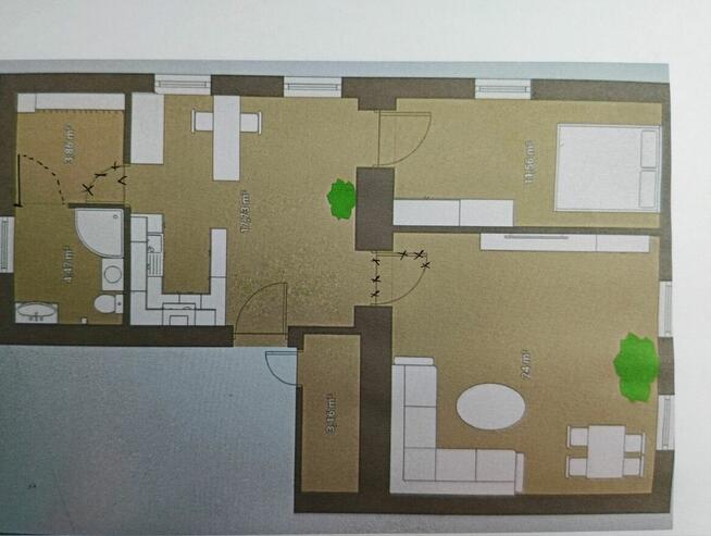 Sprzedam bezpośrednio bezczynszowe mieszkanie z działką 700m