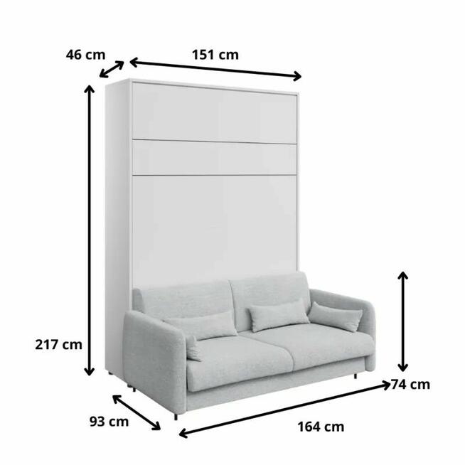 BED CONCEPT z sofą BC-18 140 Lenart Materac 140x200