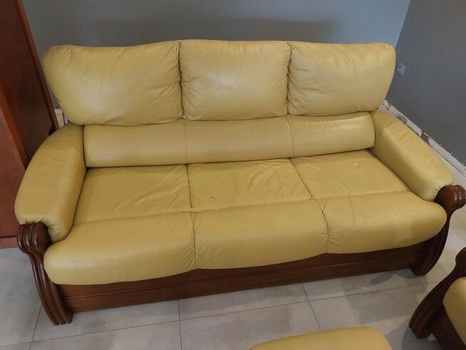 Sprzedam wypoczynek Kler, kanapę, fotel z pufą, skóra,