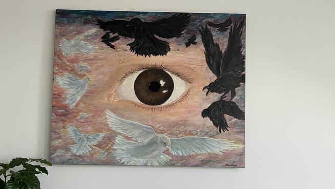 „Między światłem a cieniem” obraz olejny 100×80 cm