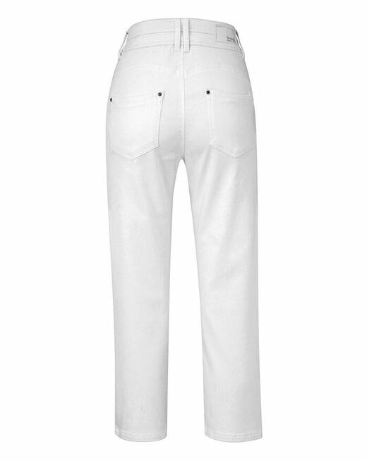 48 Spodnie Jeansy Simply Be białe Denim elastyczne 96-100 cm