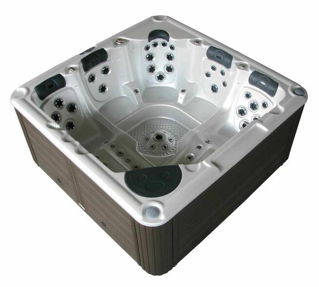 Jacuzi ogrodowe Balboa 220×220×92 cm Akryl. Pokrywa schody