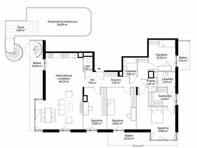 Penthouse wśród zieleni – Dolny Mokotów