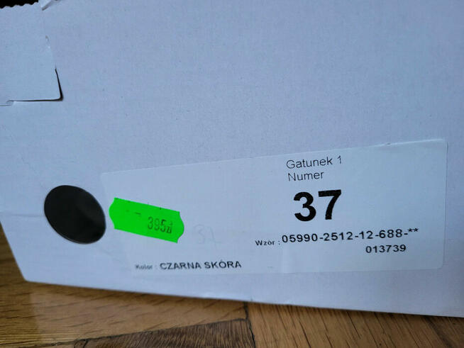 Półbuty Lizard (37) czarne dł. wkładki 24cm