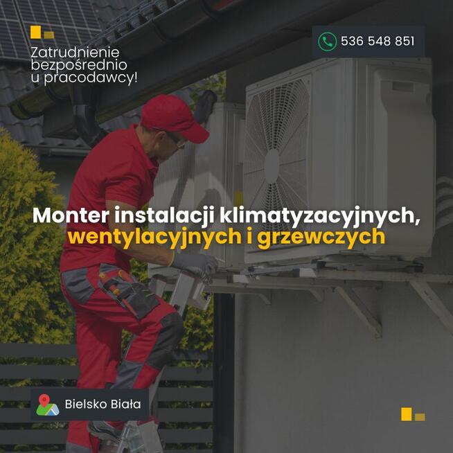 Monter instalacji klimatyzacyjnych, wentylacyjnych i grzew.