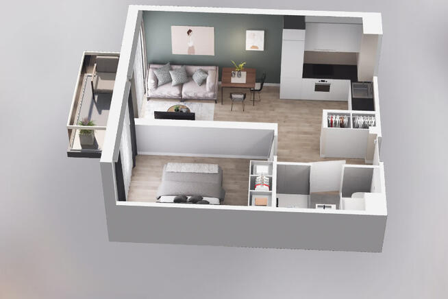 NOWE > wykończone pod klucz > 34,69 m2 > 2 POKOJE