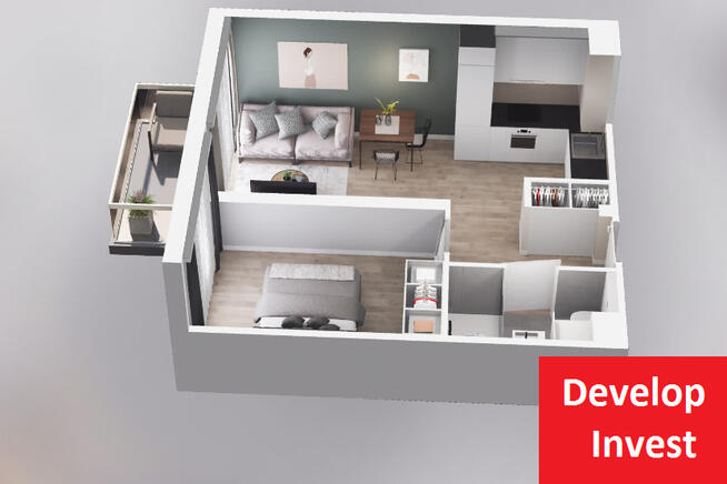 NOWE > wykończone pod klucz > 34,69 m2 > 2 POKOJE