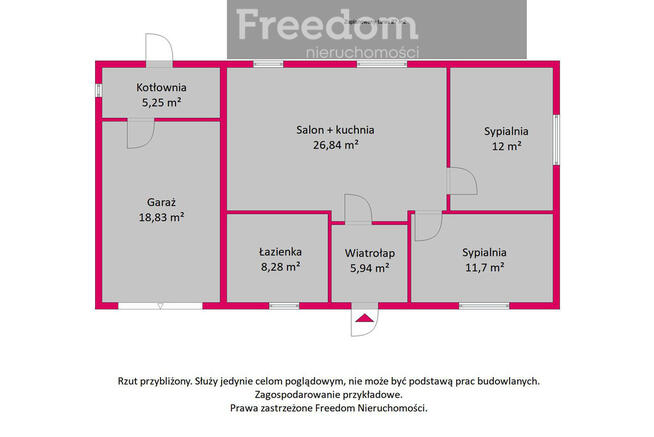 Nowy, parterowy dom + poddasze-na działce 1000 m2