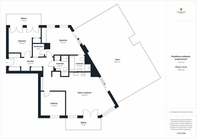 Luksusowy apartament z tarasem i pięknym widokiem