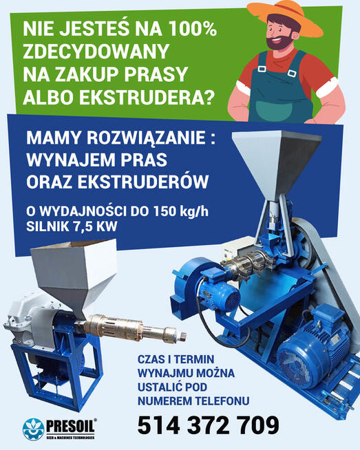 Ekstruder do produkcji soi/ Ekstrudowana soja / makuch
